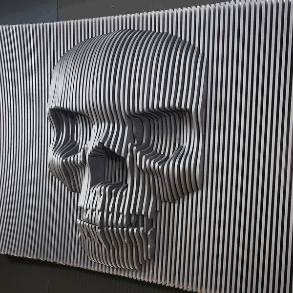 3D Parametric Skull Wall Sculpture  3D Wall Art.